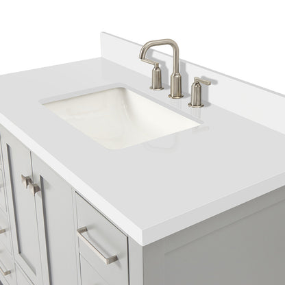 Beckford 42-Inch Grey bathroom vanity on white background – product photo 5