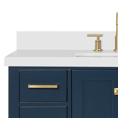 Beckford 42-Inch Midnight Blue bathroom vanity on white background – product photo 4