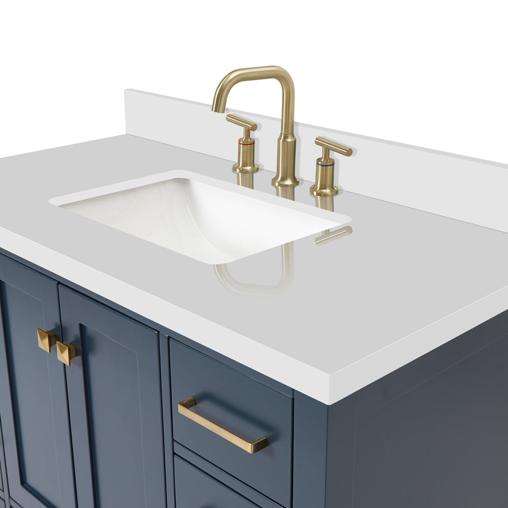 Beckford 42-Inch Midnight Blue bathroom vanity on white background – product photo 5