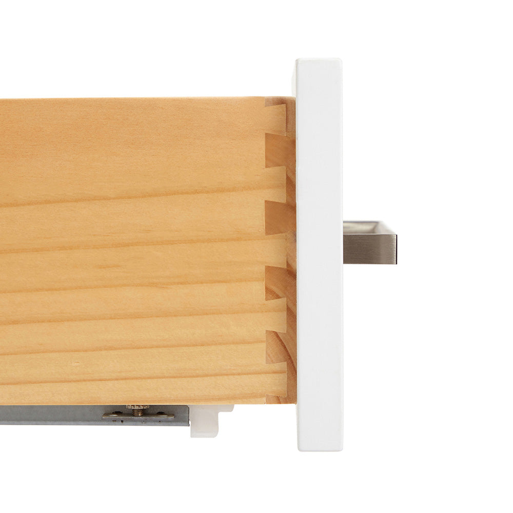 Beckford 42-Inch White bathroom vanity on white background – product photo 3
