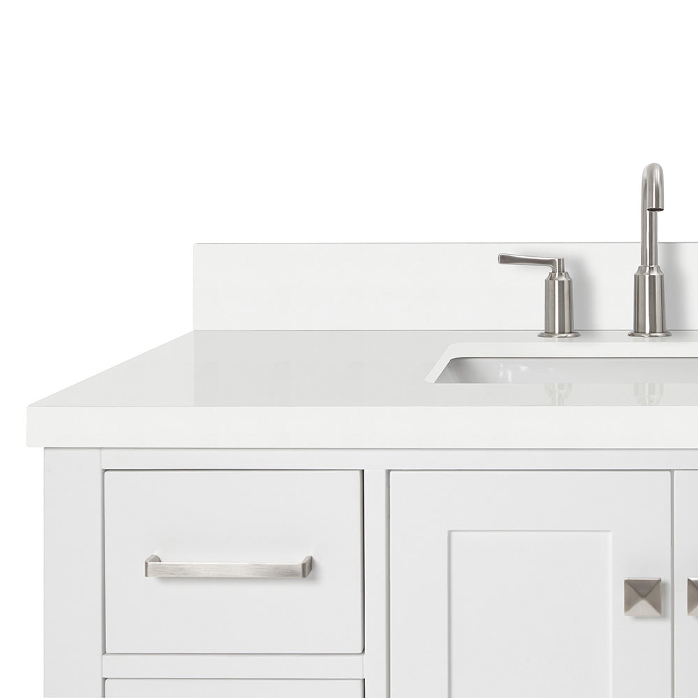 Beckford 42-Inch White bathroom vanity on white background – product photo 5