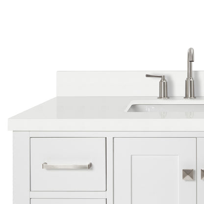 Beckford 42-Inch White bathroom vanity on white background – product photo 5