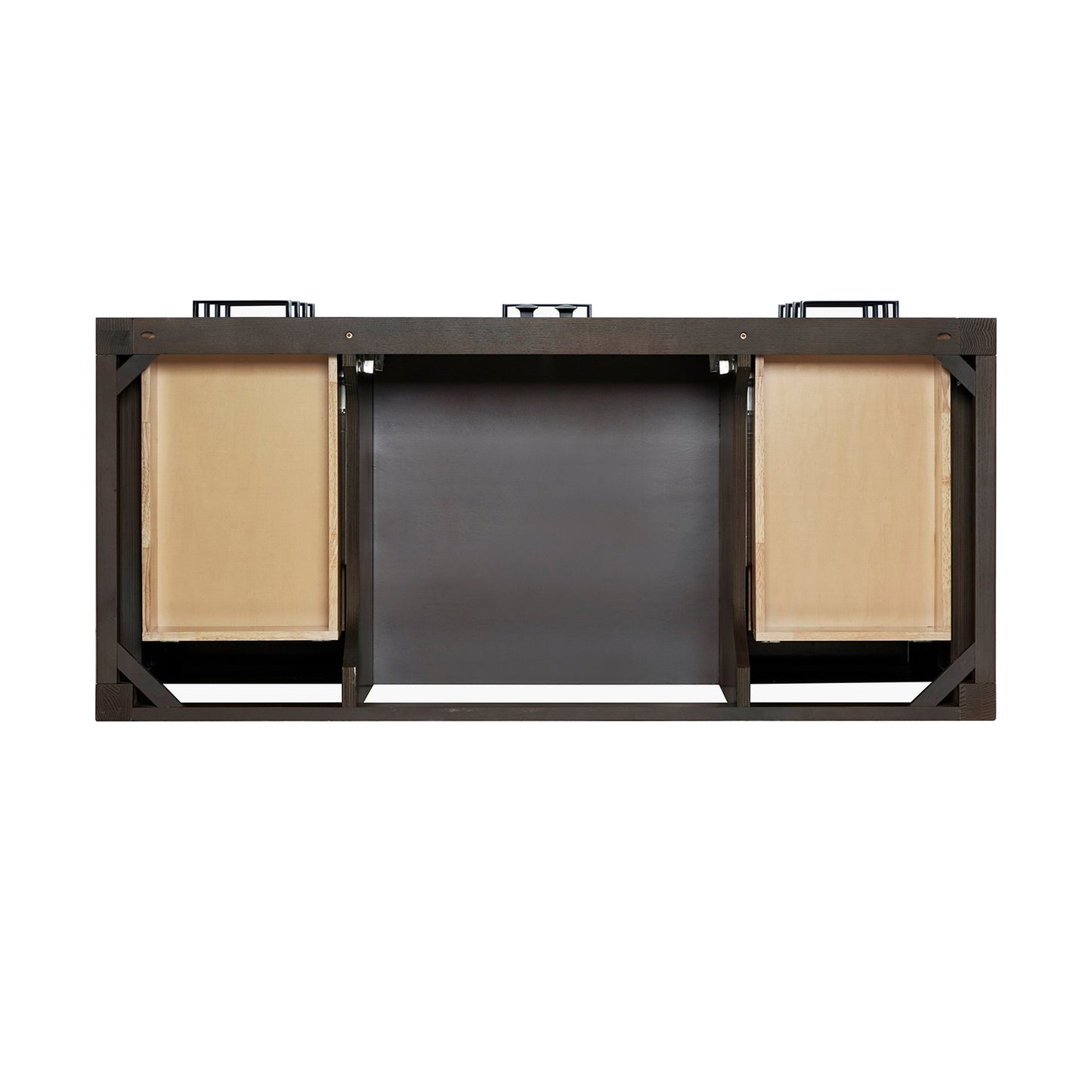 Beckford 48-inch Brown Oak base cabinet on white back ground front view open door