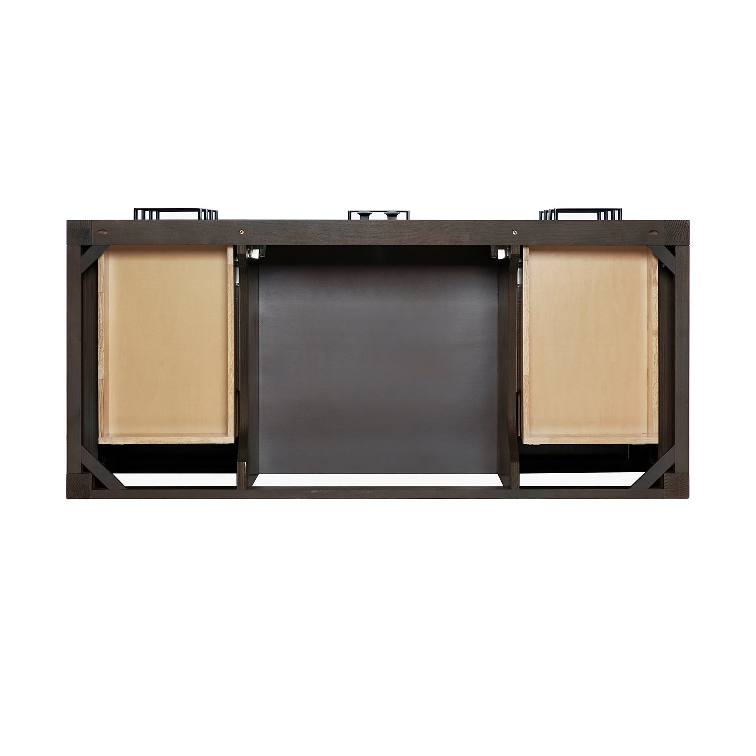 Beckford 48-inch Brown Oak base cabinet on white back ground front view open door