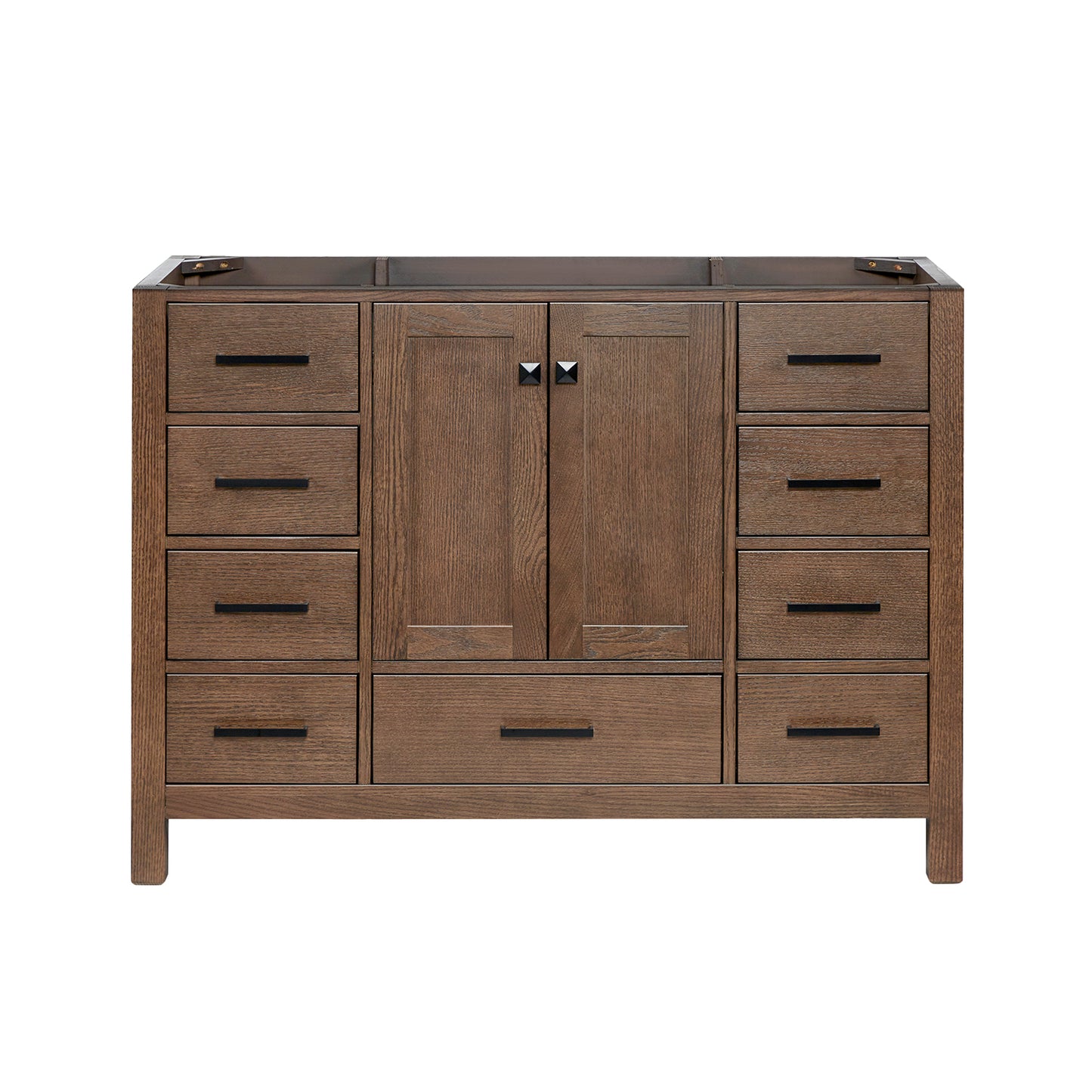 Beckford 48-inch Brown Oak base cabinet on white back ground front view main image