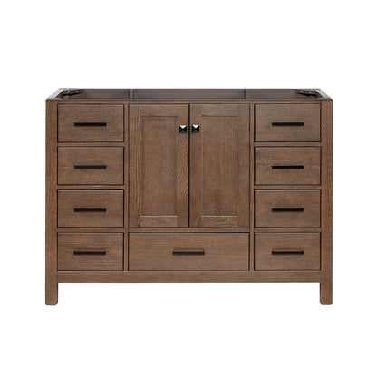 Beckford 48-inch Brown Oak base cabinet on white back ground front view main image