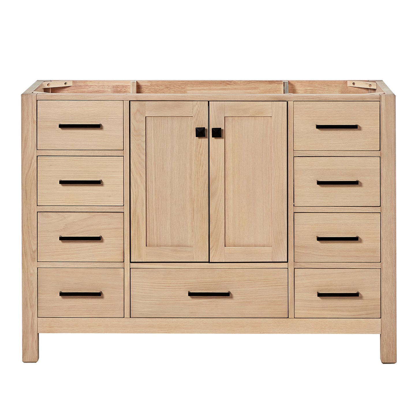 Beckford 48-inch Natural Oak base cabinet on white back ground front view main image