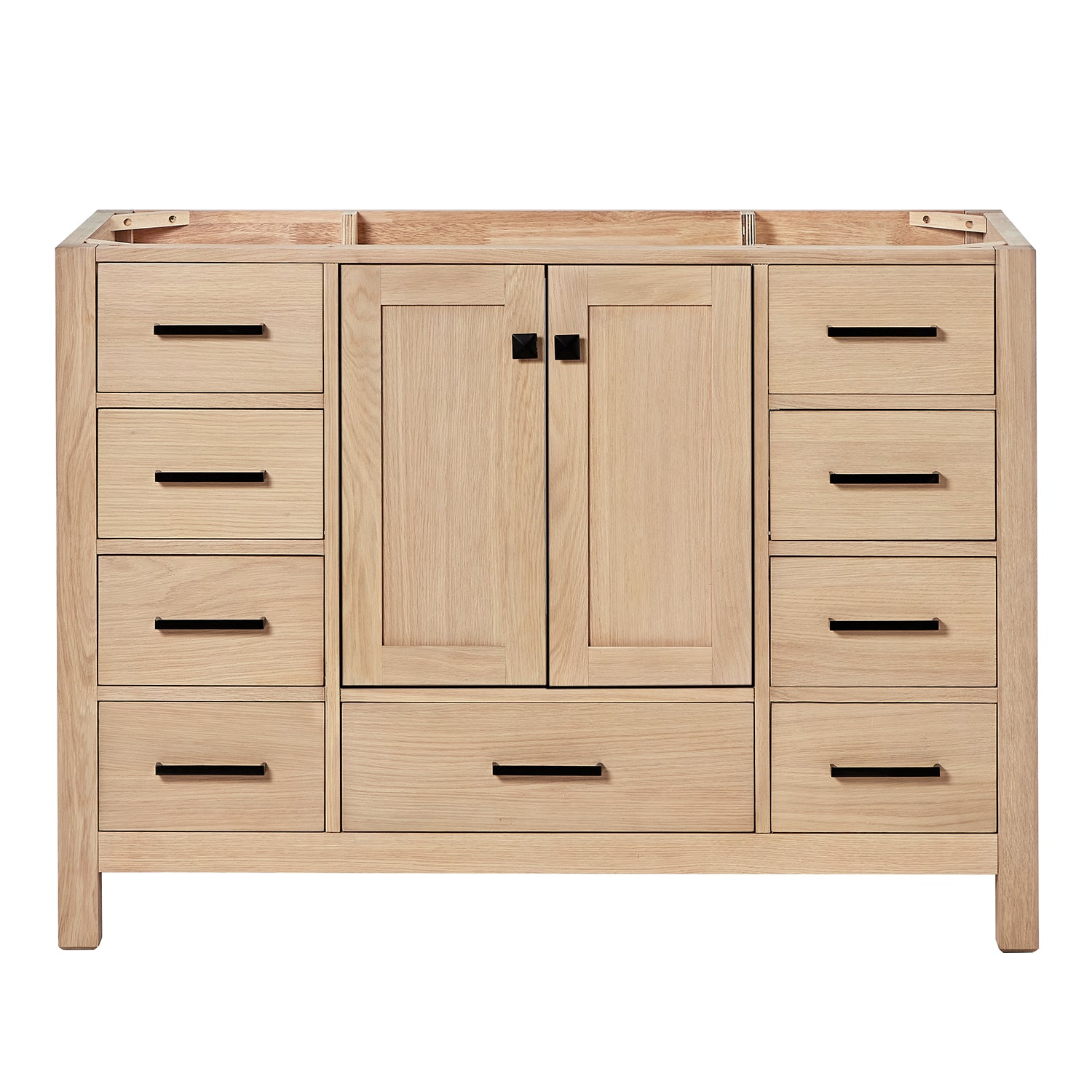 Beckford 48-inch Natural Oak base cabinet on white back ground front view main image