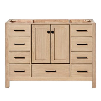 Beckford 48-inch Natural Oak base cabinet on white back ground front view main image