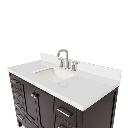 Beckford 48-Inch Espresso bathroom vanity on white background – product photo 4