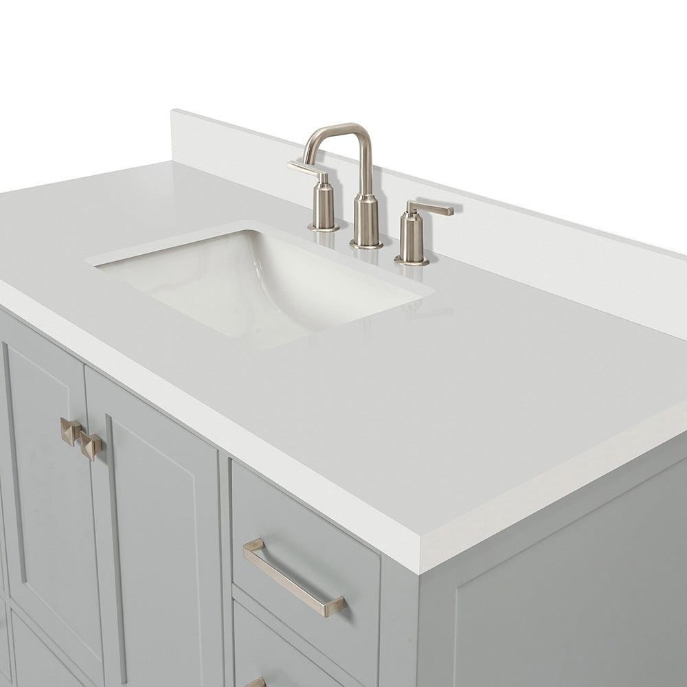 Beckford 48-Inch Grey bathroom vanity on white background – product photo 3