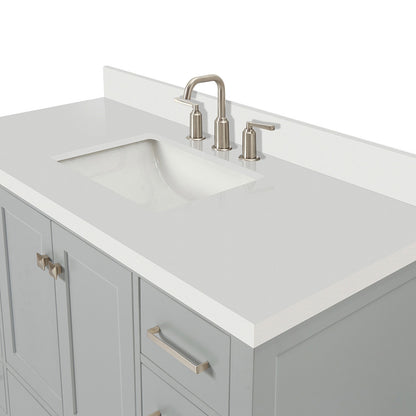 Beckford 48-Inch Grey bathroom vanity on white background – product photo 3
