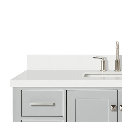 Beckford 48-Inch Grey bathroom vanity on white background – product photo 4