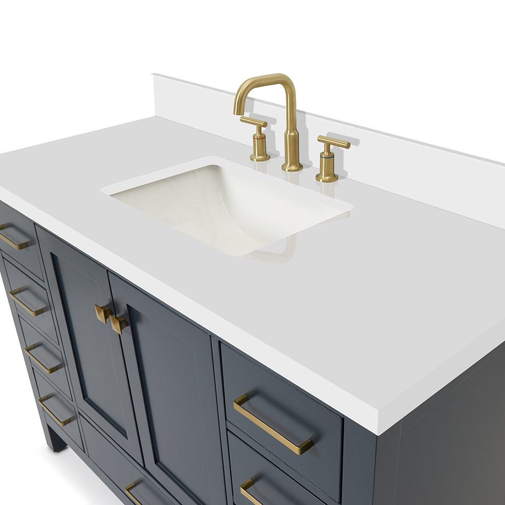Beckford 48-Inch Midnight Blue bathroom vanity on white background – product photo 4