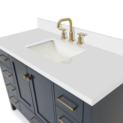 Beckford 48-Inch Midnight Blue bathroom vanity on white background – product photo 4
