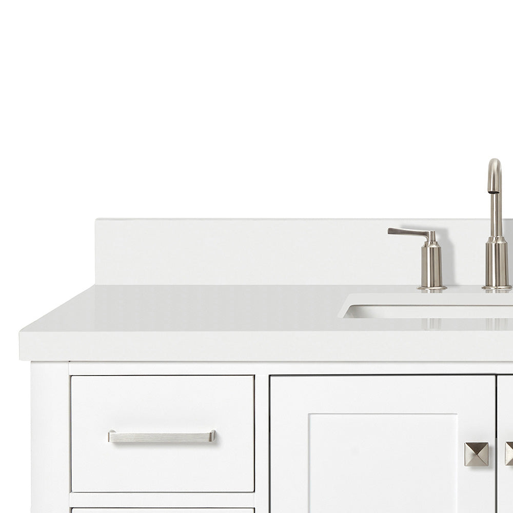 Beckford 48-Inch White bathroom vanity on white background – product photo 5