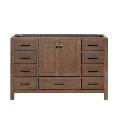 Beckford 54-inch Brown Oak base cabinet on white back ground front view main image