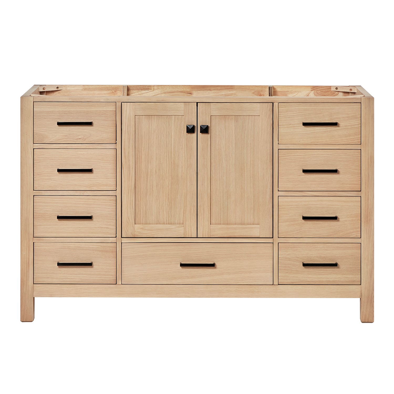 Beckford 54-inch Natural Oak base cabinet on white back ground front view main image
