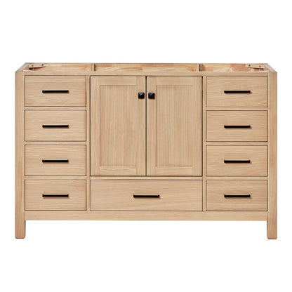 Beckford 54-inch Natural Oak base cabinet on white back ground front view main image