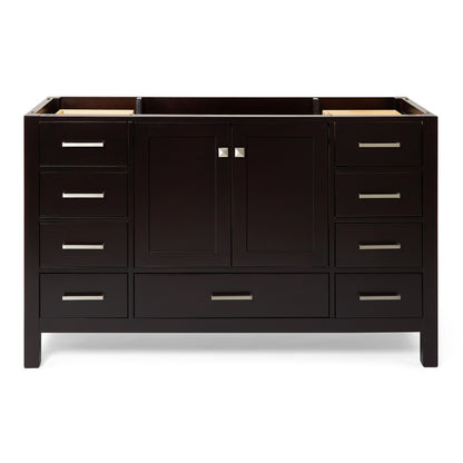 Beckford 54-inch Espresso base cabinet on white back ground front view main image