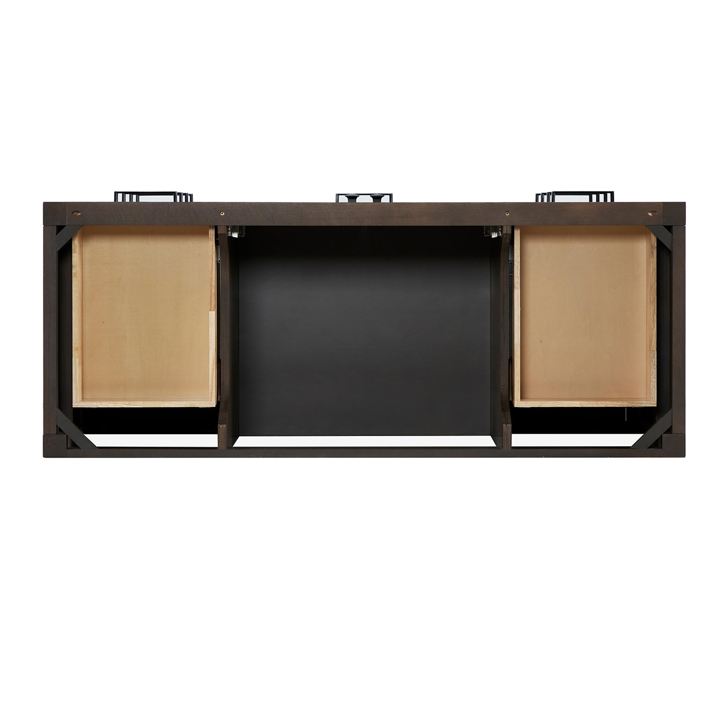 Beckford 54-Inch Brown Oak bathroom vanity on white background – product photo 7