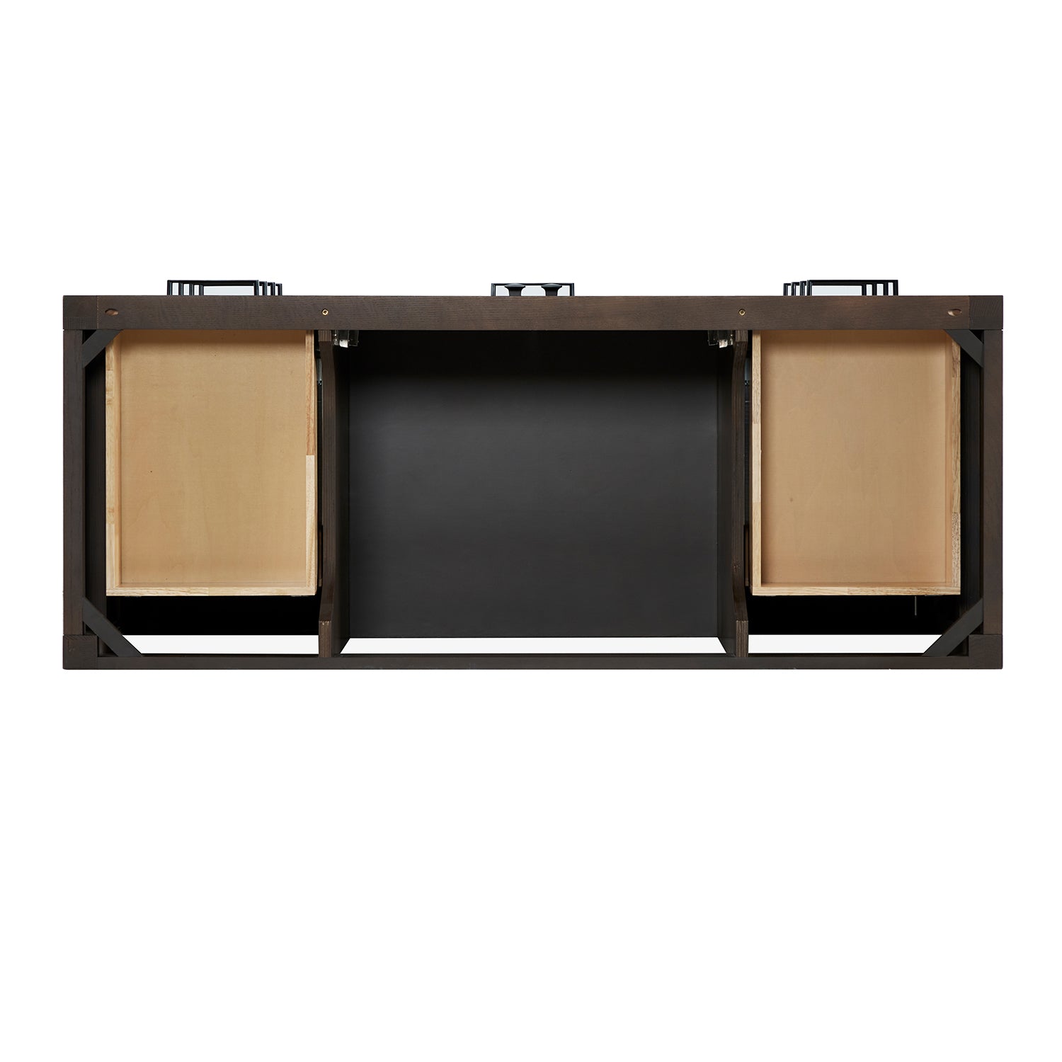 Beckford 54-Inch Brown Oak bathroom vanity on white background – product photo 7