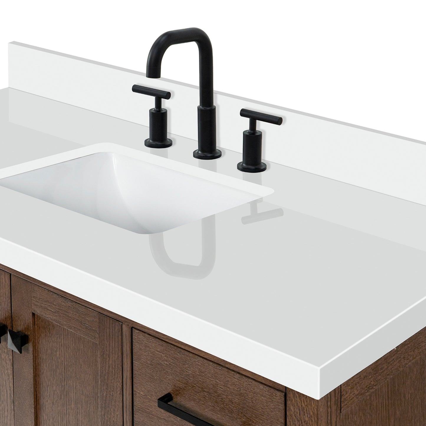Beckford 54-Inch Brown Oak bathroom vanity on white background – product photo 11