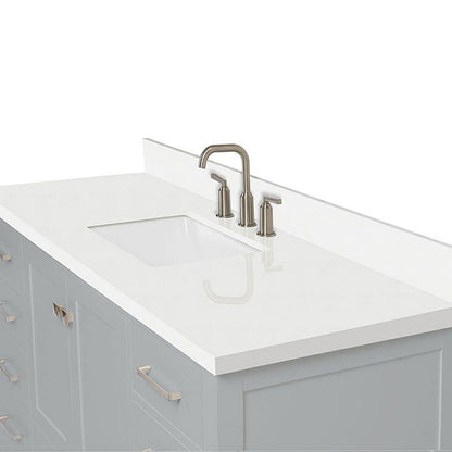 Beckford 54-Inch Grey bathroom vanity on white background – product photo 4