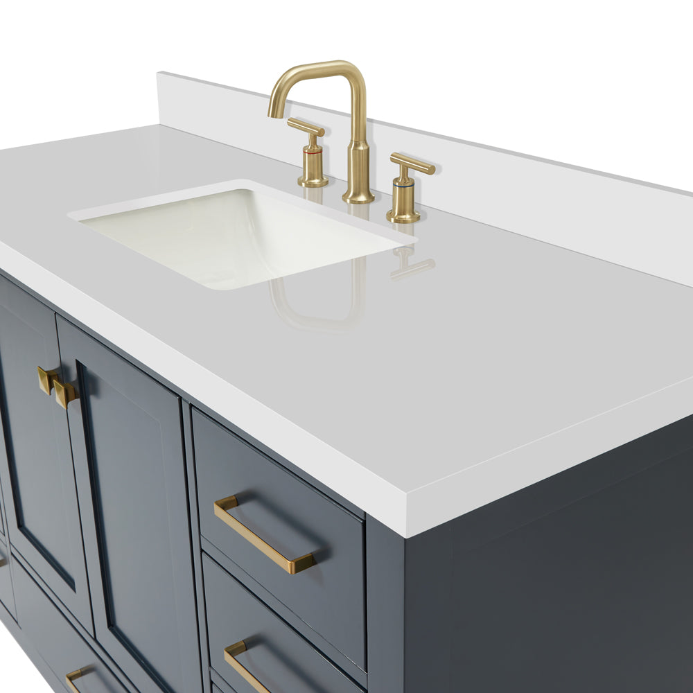 Beckford 54-Inch Midnight Blue bathroom vanity on white background – product photo 5