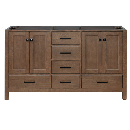 Beckford 60-inch Brown Oak base cabinet on white back ground front view main image