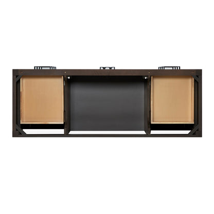 Beckford 60-inch Brown Oak base cabinet on white back ground front view open door