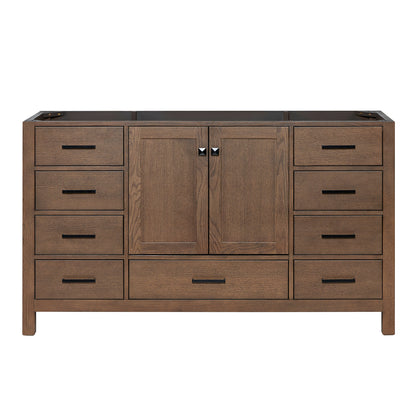 Beckford 60-inch Brown Oak base cabinet on white back ground front view main image