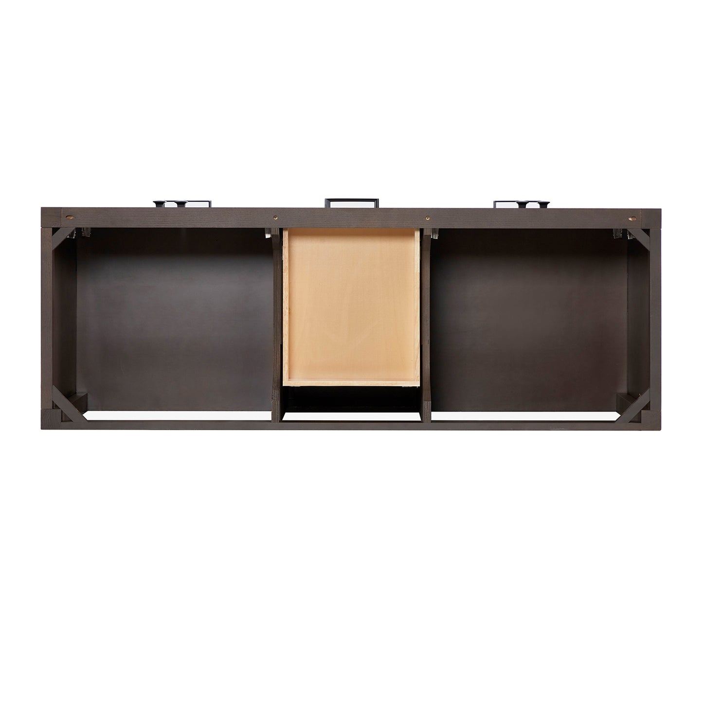 Beckford 60-Inch Brown Oak bathroom vanity on white background – product photo 7