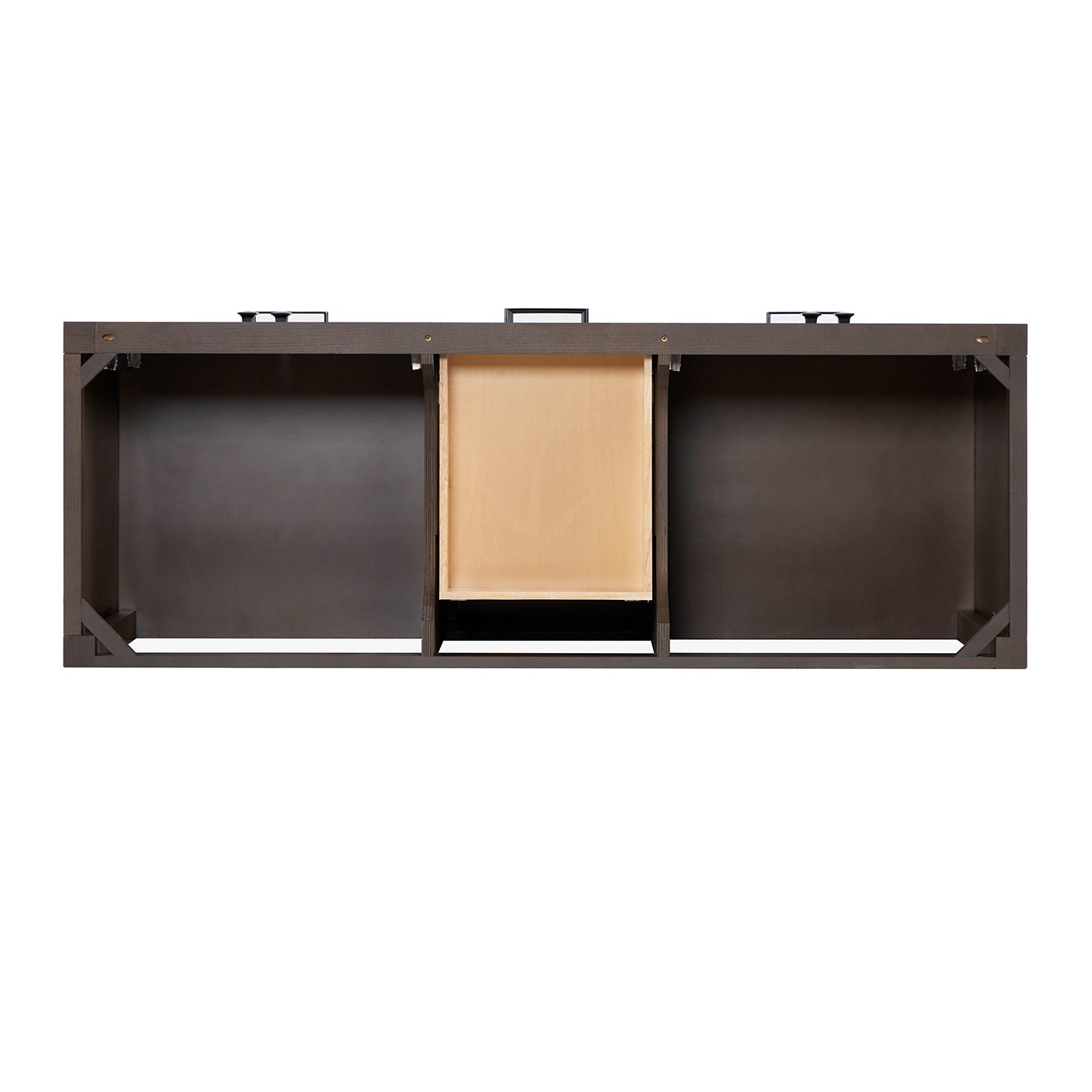 Beckford 60-Inch Brown Oak bathroom vanity on white background – product photo 7