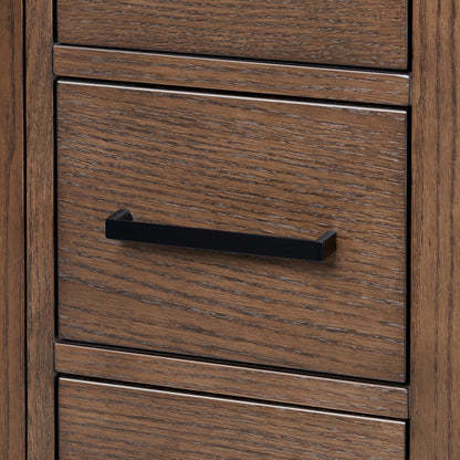 Beckford 60-Inch Brown Oak bathroom vanity on white background – product photo 9