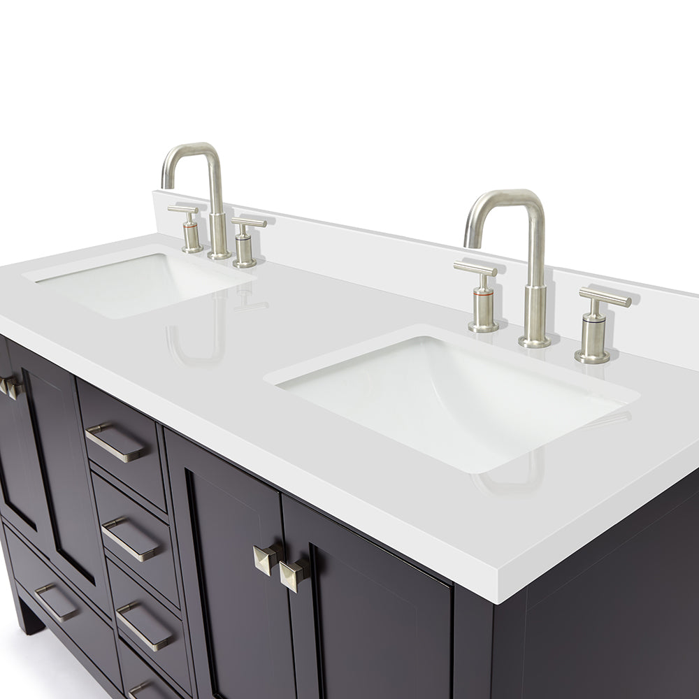 Beckford 60-Inch Espresso bathroom vanity on white background – product photo 4