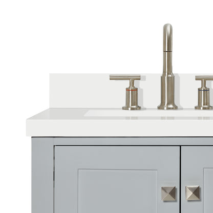Beckford 60-Inch Grey bathroom vanity on white background – product photo 4