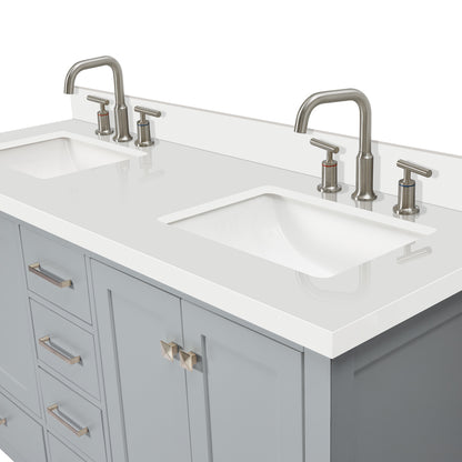 Beckford 60-Inch Grey bathroom vanity on white background – product photo 5