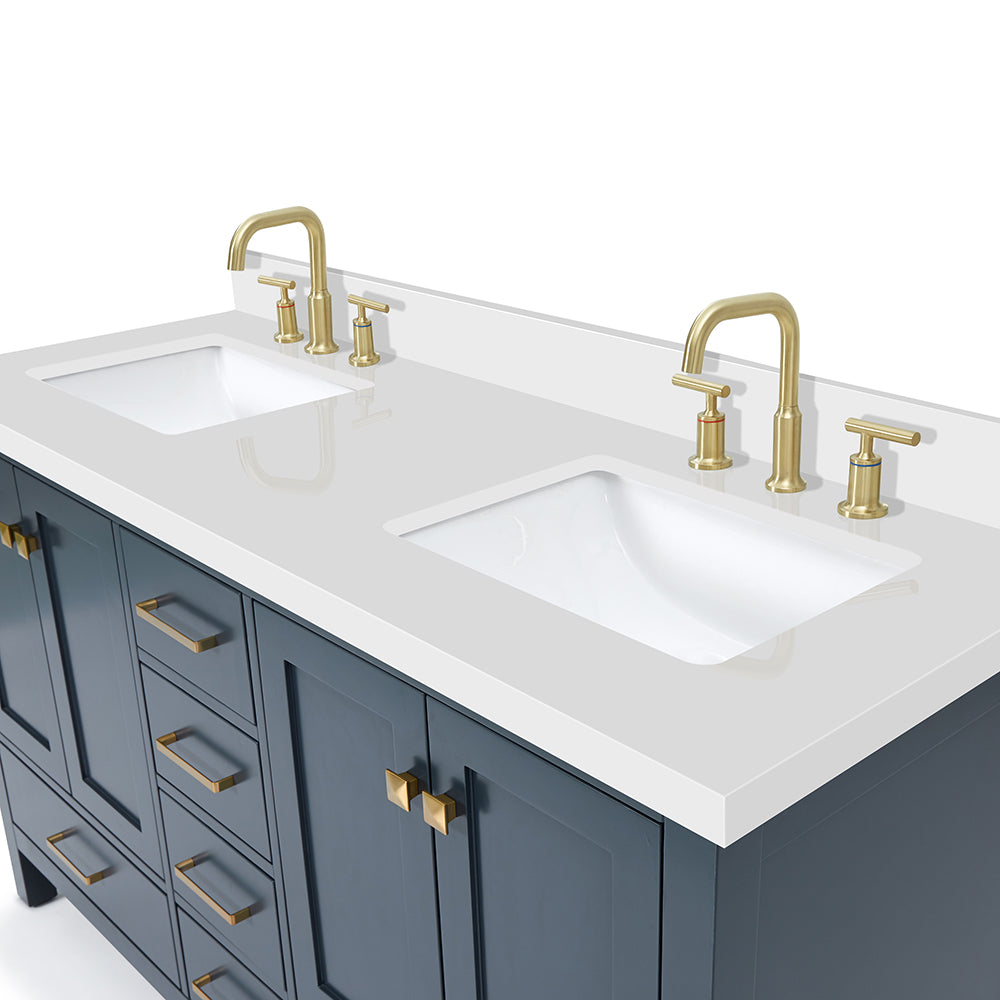 Beckford 60-Inch Midnight Blue bathroom vanity on white background – product photo 4