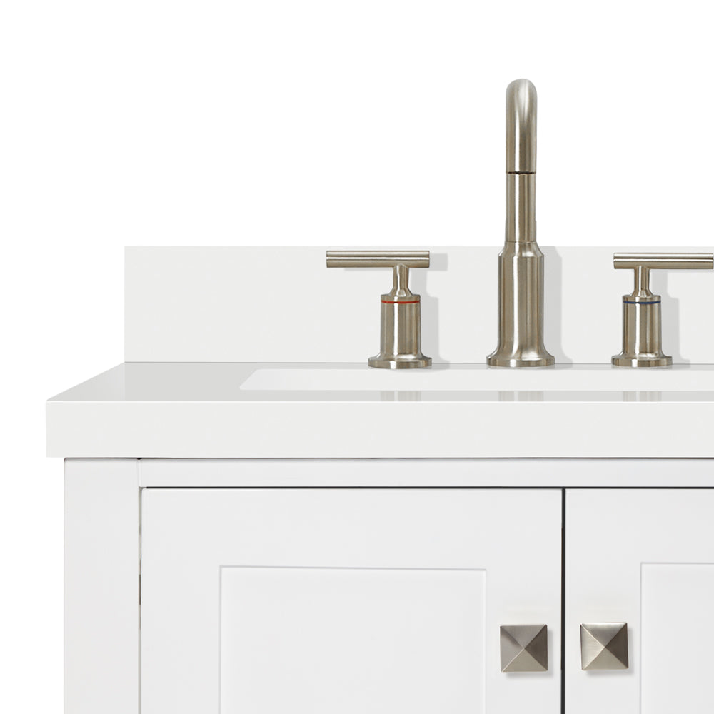 Beckford 60-Inch White bathroom vanity on white background – product photo 4