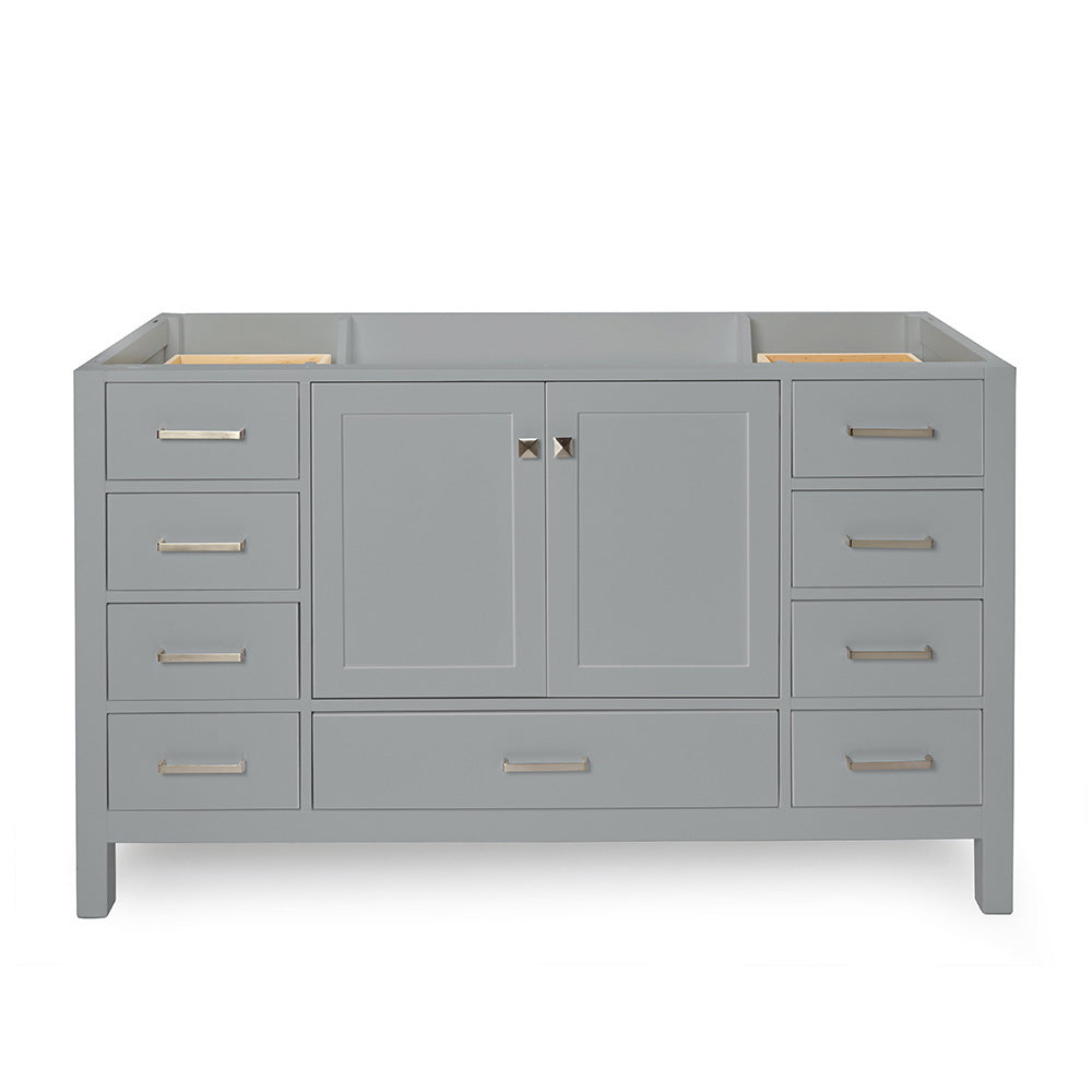 Beckford 60-inch Grey base cabinet on white back ground front view main image