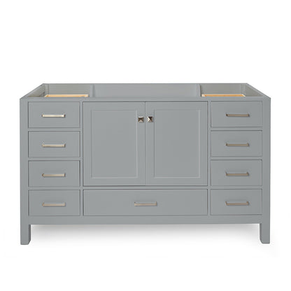 Beckford 60-inch Grey base cabinet on white back ground front view main image