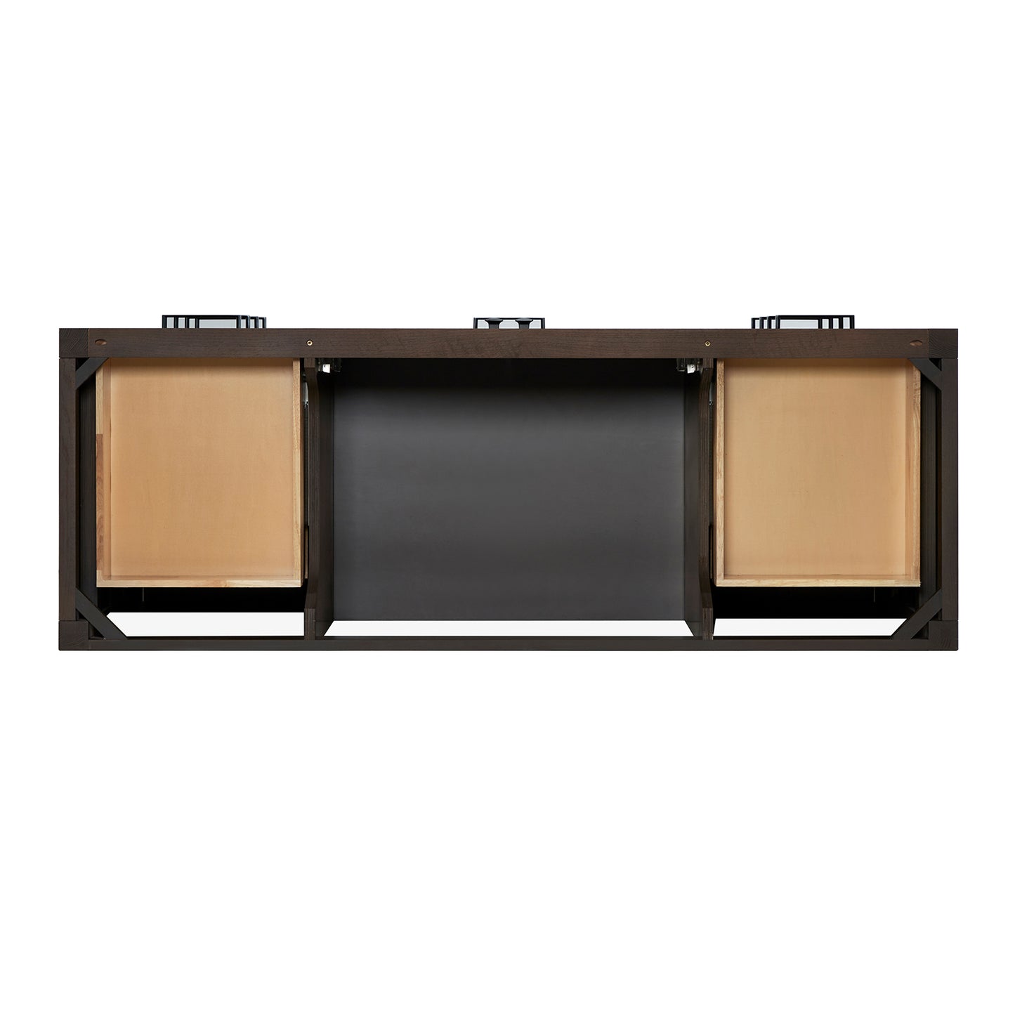 Beckford 60-Inch Brown Oak bathroom vanity on white background – product photo 7