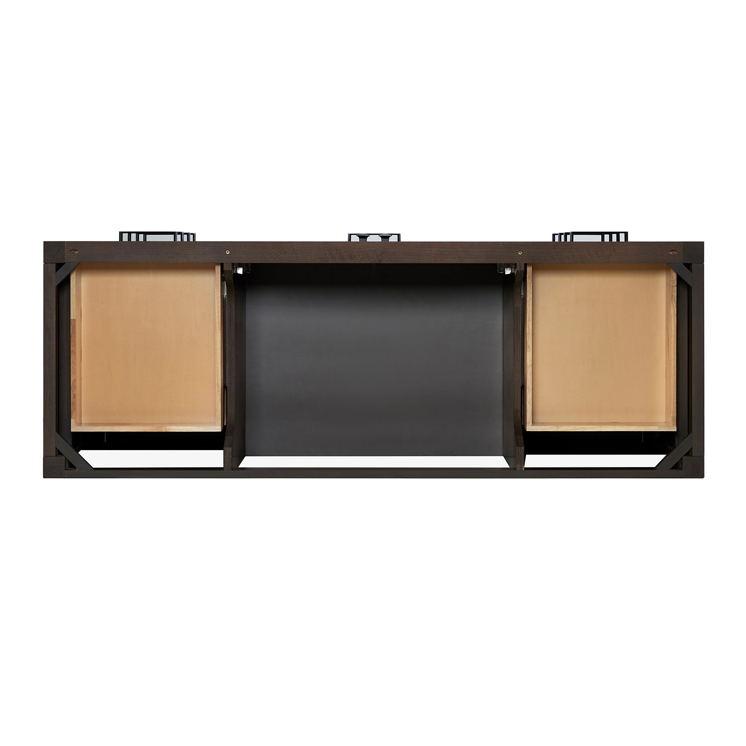 Beckford 60-Inch Brown Oak bathroom vanity on white background – product photo 7