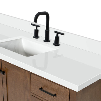 Beckford 60-Inch Brown Oak bathroom vanity on white background – product photo 11