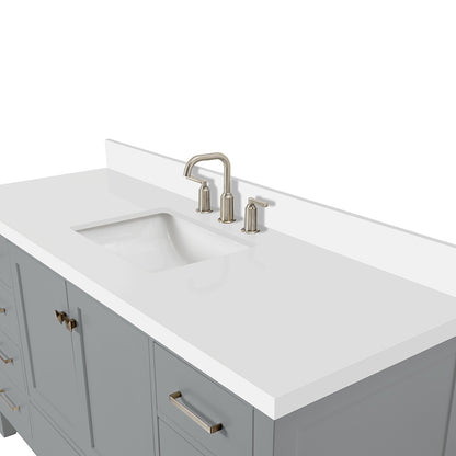Beckford 60-Inch Grey bathroom vanity on white background – product photo 3