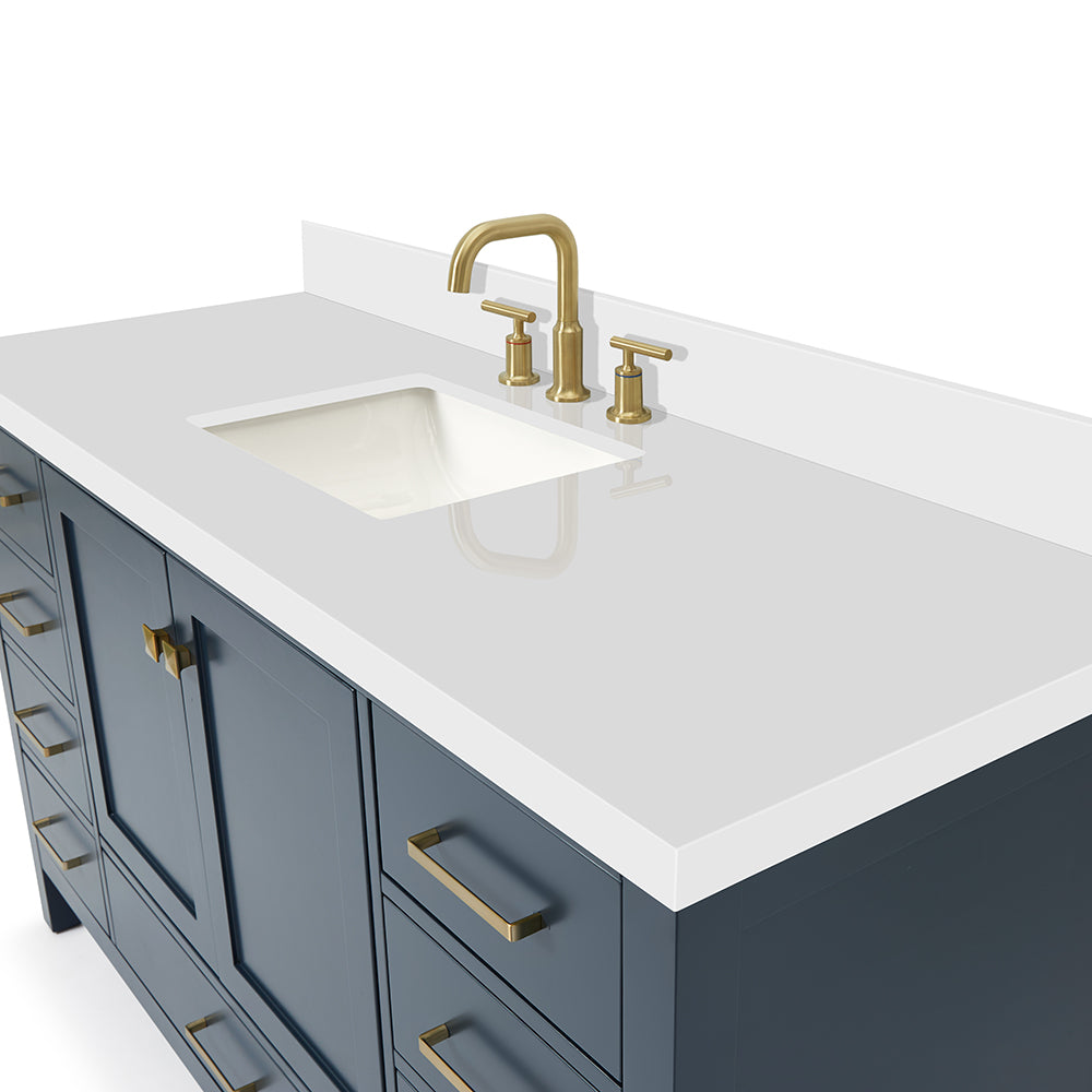 Beckford 60-Inch Midnight Blue bathroom vanity on white background – product photo 4