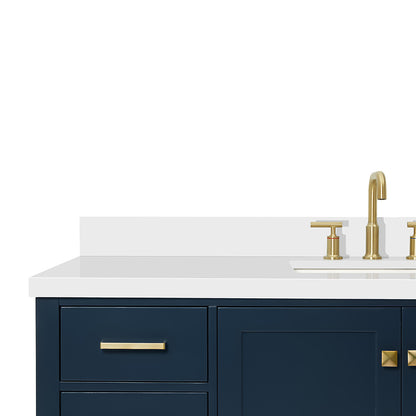 Beckford 60-Inch Midnight Blue bathroom vanity on white background – product photo 5