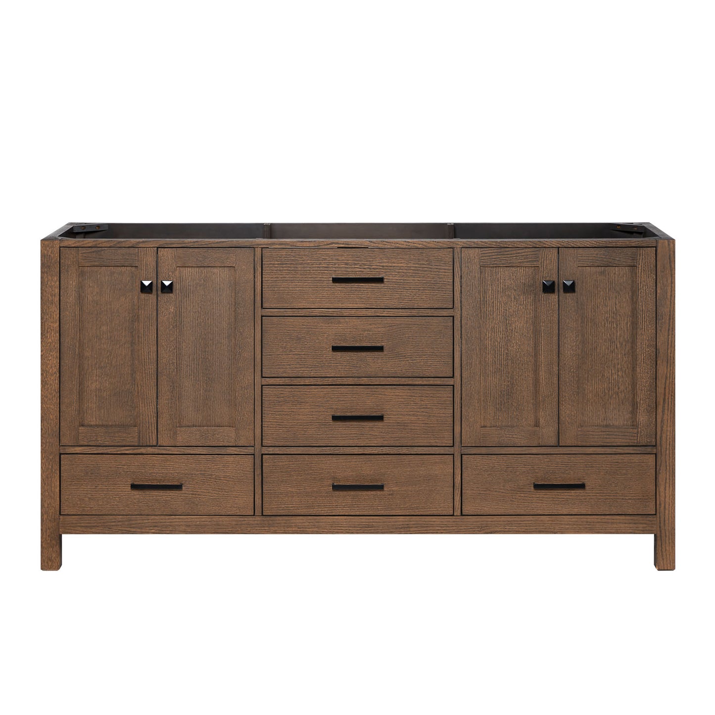 Beckford 66-inch Brown Oak base cabinet on white back ground front view main image
