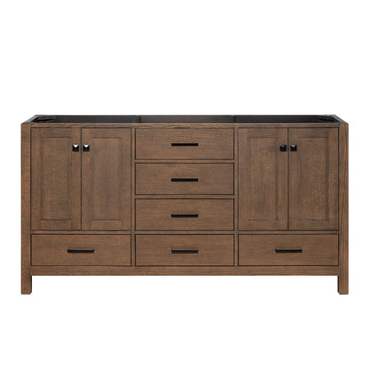 Beckford 66-inch Brown Oak base cabinet on white back ground front view main image